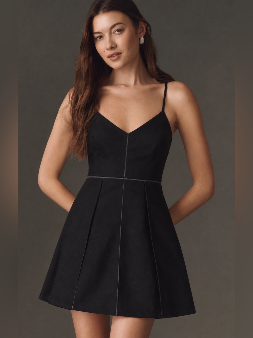 The Parker Spaghetti Strap Skater Juliet Dress Black  Small